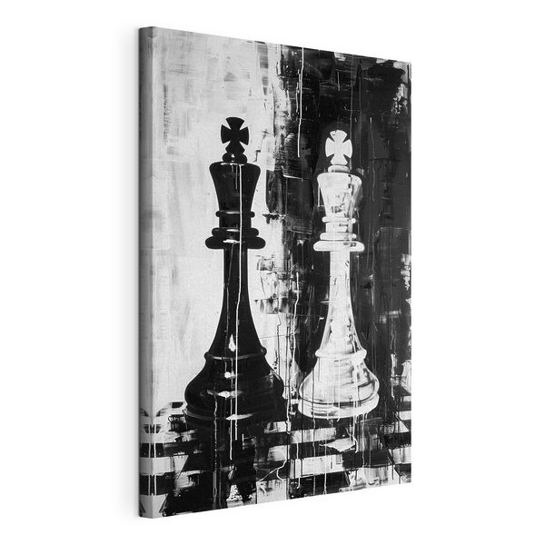 Canvas Schilderijen Een zwart-wit schilderij van een schaakstuk (Artikelnummer: s38642) Canvas Schilderijen Canvas Schilderijen Een zwart-wit schilderij van een schaakstuk (Artikelnummer: s38642)