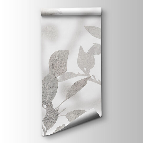 White and gray background with plants and leaves White and gray background with plants and leaves
