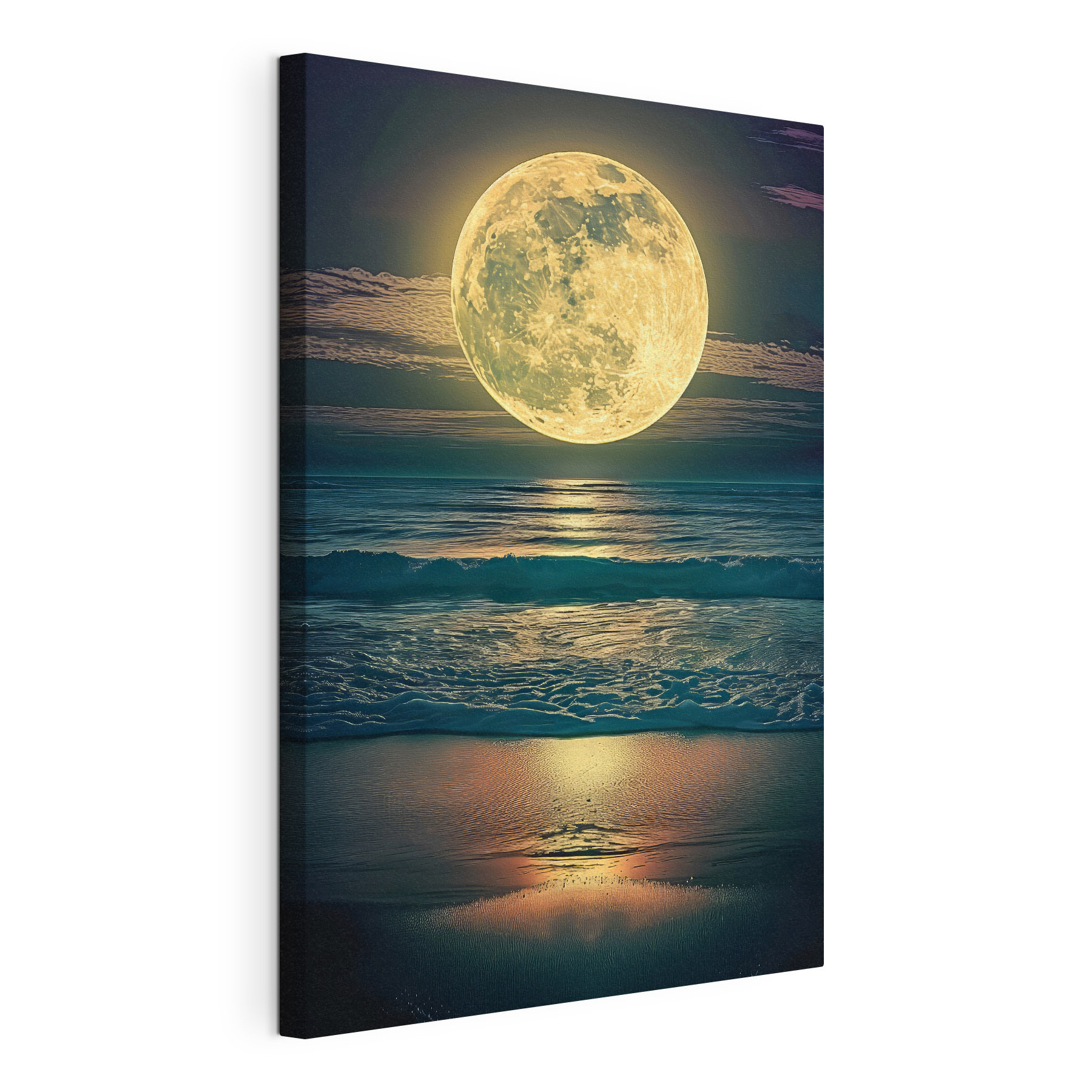 A moon over the ocean