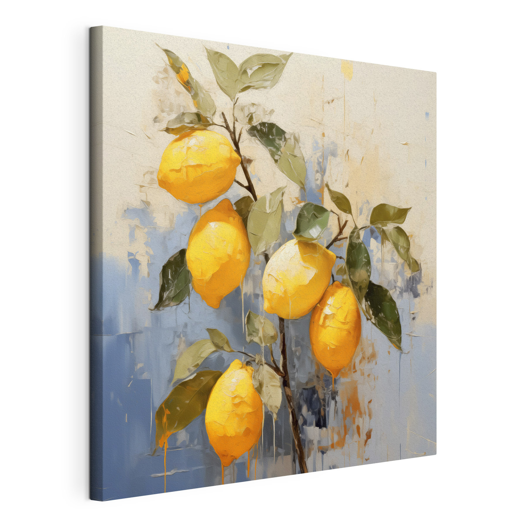 A painting of lemons on a branch A painting of lemons on a branch