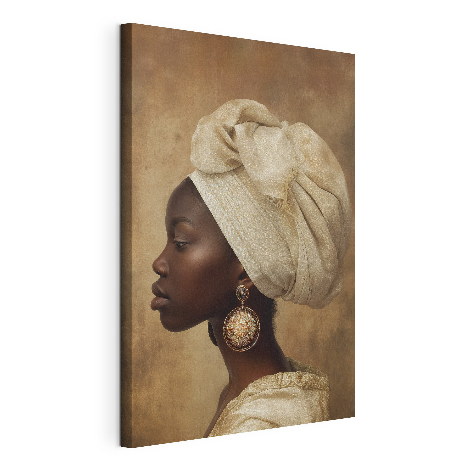 A woman wearing a head wrap A woman wearing a head wrap