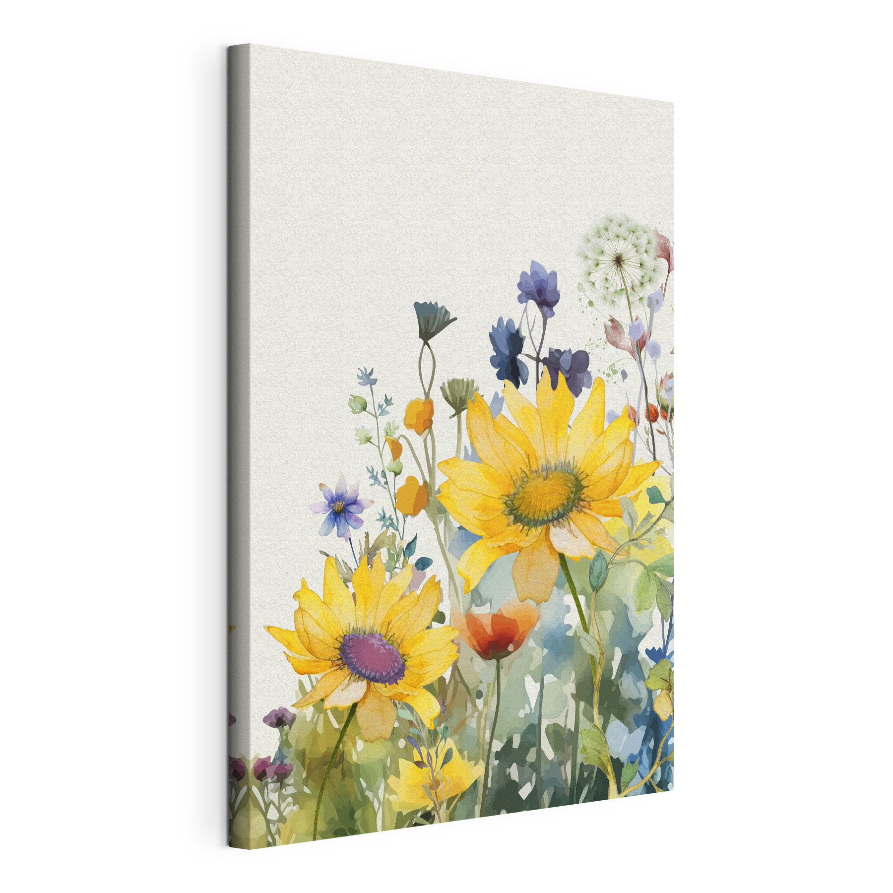 A painting of flowers and plants