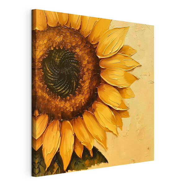 Schilderij van een zonnebloem Canvas Schilderijen Schilderij van een zonnebloem