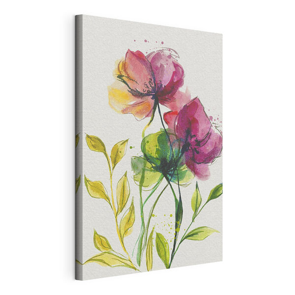 Canvas Schilderijen Schilderij van bloemen en bladeren (Artikelnummer: s39768) Canvas Schilderijen Canvas Schilderijen Schilderij van bloemen en bladeren (Artikelnummer: s39768)