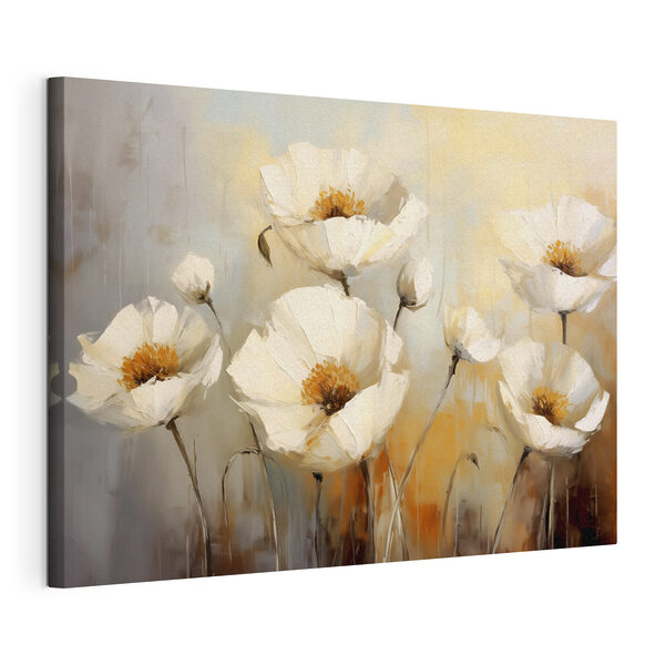 Canvas Schilderijen Schilderij van witte bloemen (Artikelnummer: s39815) Canvas Schilderijen Canvas Schilderijen Schilderij van witte bloemen (Artikelnummer: s39815)