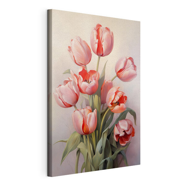 Canvas Schilderijen Schilderij van roze tulpen (Artikelnummer: s39832) Canvas Schilderijen Canvas Schilderijen Schilderij van roze tulpen (Artikelnummer: s39832)
