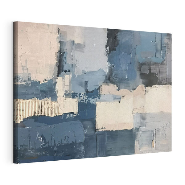 Schilderen van verschillende tinten blauw en wit Canvas Schilderijen Schilderen van verschillende tinten blauw en wit