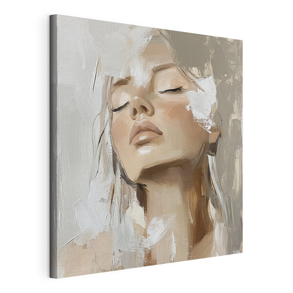 Canvas Schilderijen Vrouw met gesloten ogen (Artikelnummer: s39910) Canvas Schilderijen Canvas Schilderijen Vrouw met gesloten ogen (Artikelnummer: s39910)