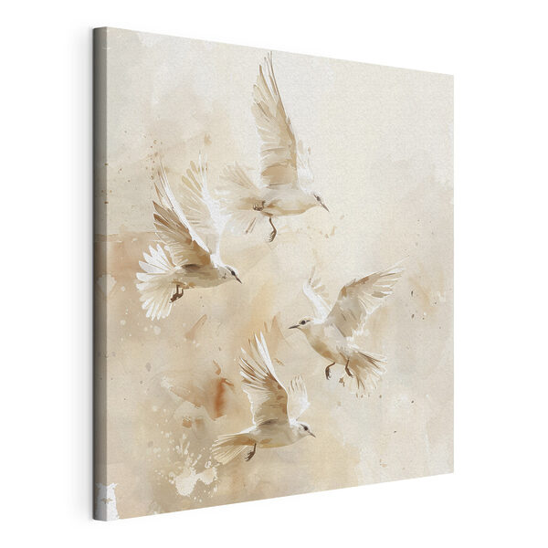 Canvas Schilderijen Groep vliegende witte vogels (Artikelnummer: s39973) Canvas Schilderijen Canvas Schilderijen Groep vliegende witte vogels (Artikelnummer: s39973)