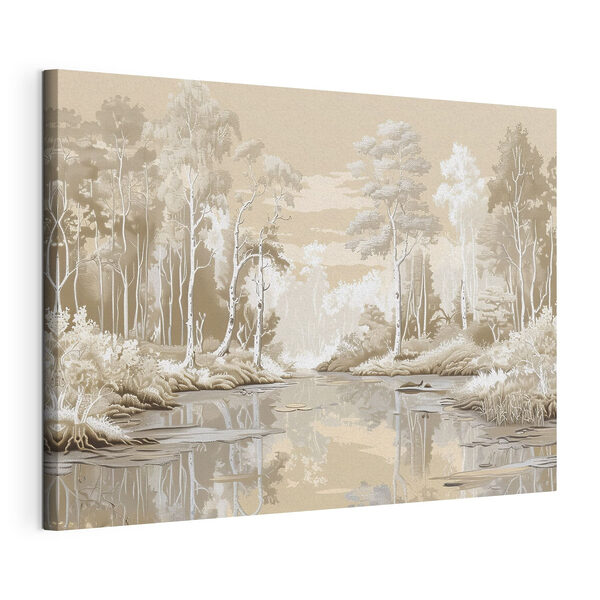 Canvas Schilderijen Rivier met bomen en planten (Artikelnummer: s39978) Canvas Schilderijen Canvas Schilderijen Rivier met bomen en planten (Artikelnummer: s39978)