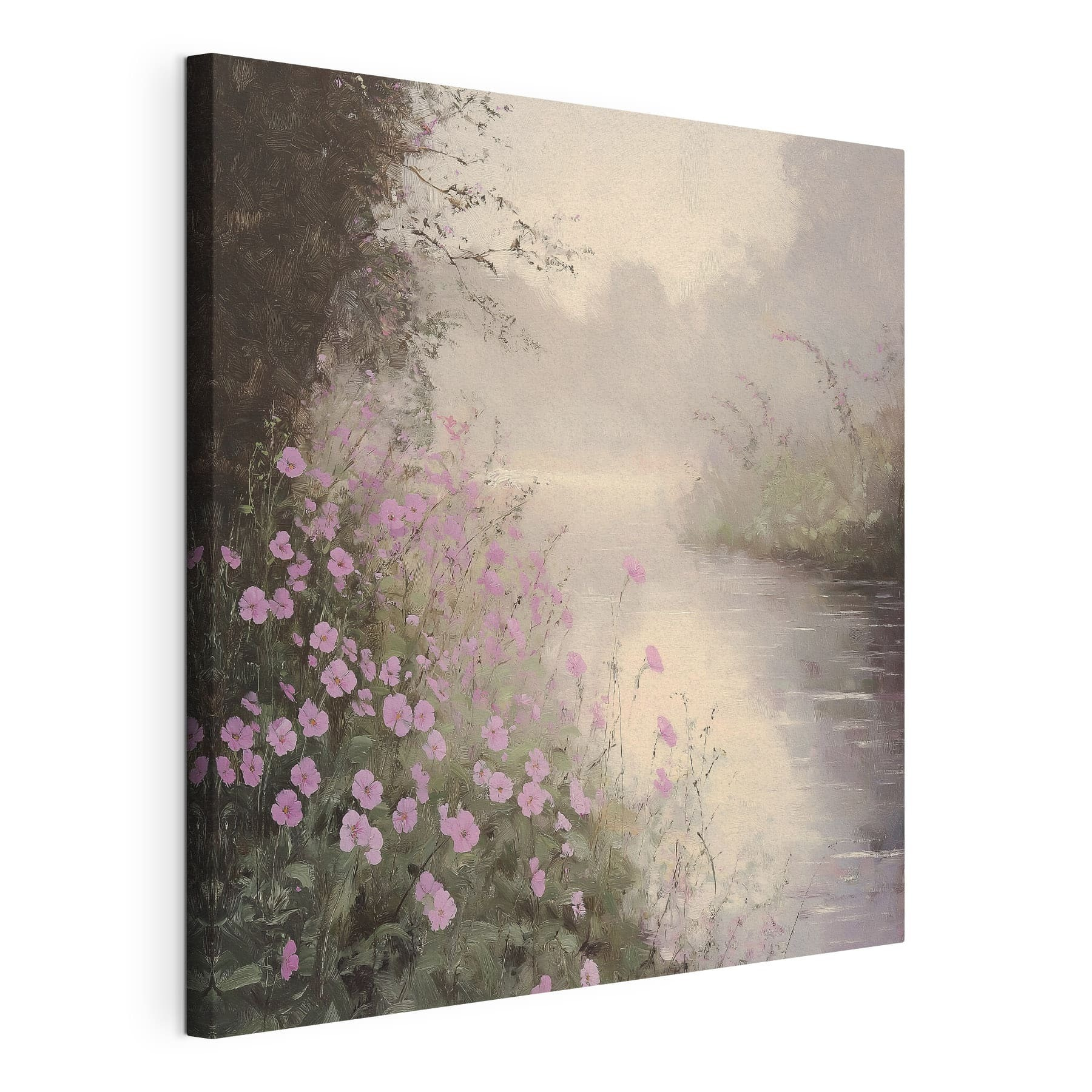 River with purple flowers