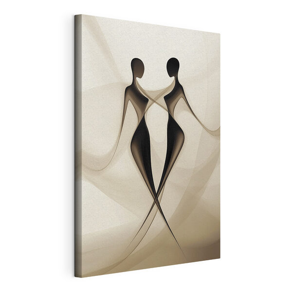 Canvas Schilderijen Canvas Schilderijen Paar vrouwen in zwart-wit (Artikelnummer: s40279)