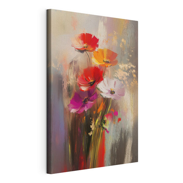 Canvas Schilderijen Schilderij van bloemen op een glazen oppervlak (Artikelnummer: s40283) Canvas Schilderijen Canvas Schilderijen Schilderij van bloemen op een glazen oppervlak (Artikelnummer: s40283)