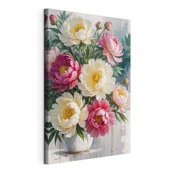 Canvas Schilderijen Canvas Schilderijen Boeket bloemen met bladeren (Artikelnummer: s40403)