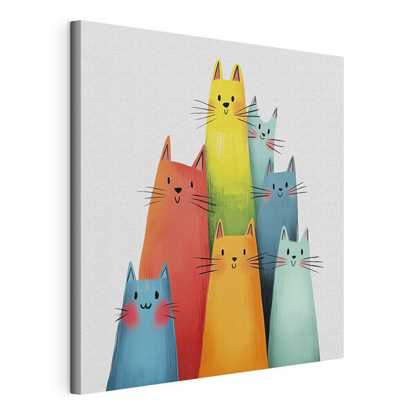 Canvas Schilderijen Groep katten met verschillende kleuren (Artikelnummer: s40041) Canvas Schilderijen Canvas Schilderijen Groep katten met verschillende kleuren (Artikelnummer: s40041)