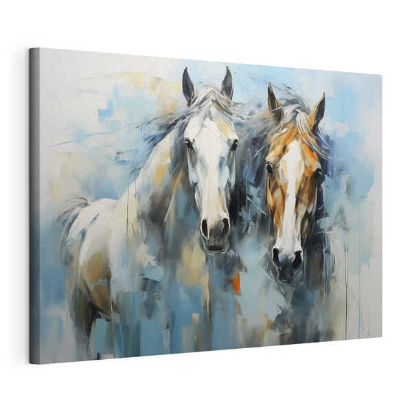 Canvas Schilderijen Schilderij van twee paarden (Artikelnummer: s40493) Canvas Schilderijen Canvas Schilderijen Schilderij van twee paarden (Artikelnummer: s40493)