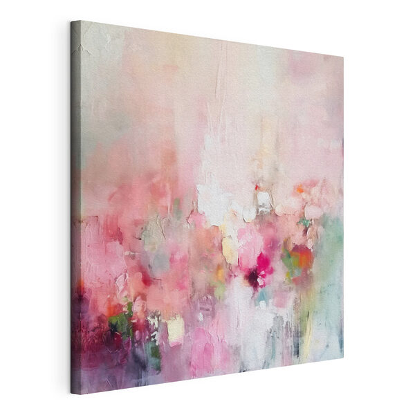 Schilderij van bloemen op een wit oppervlak Canvas Schilderijen Schilderij van bloemen op een wit oppervlak