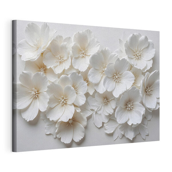 Canvas Schilderijen Groep witte bloemen