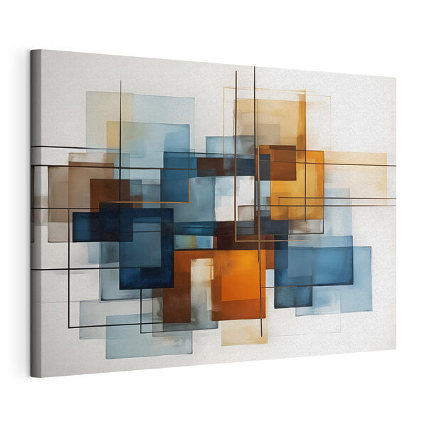 Schilderen van vierkanten en lijnen Canvas Schilderijen Schilderen van vierkanten en lijnen