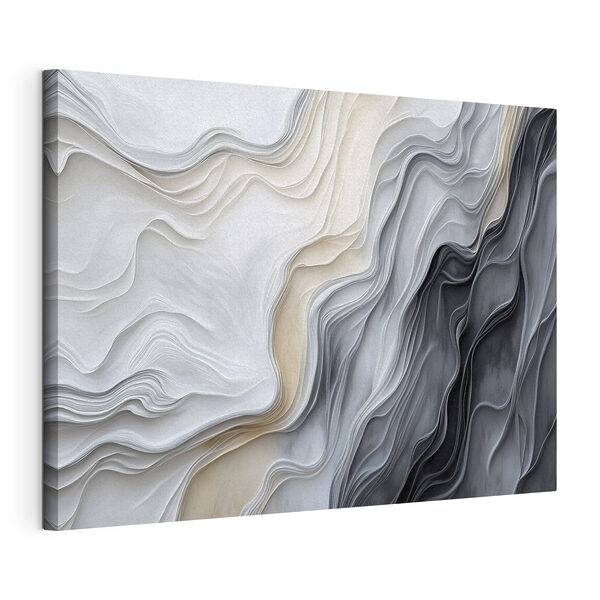 Canvas Schilderijen Witte en grijze golvende lijnen (Artikelnummer: s40507) Canvas Schilderijen Canvas Schilderijen Witte en grijze golvende lijnen (Artikelnummer: s40507)
