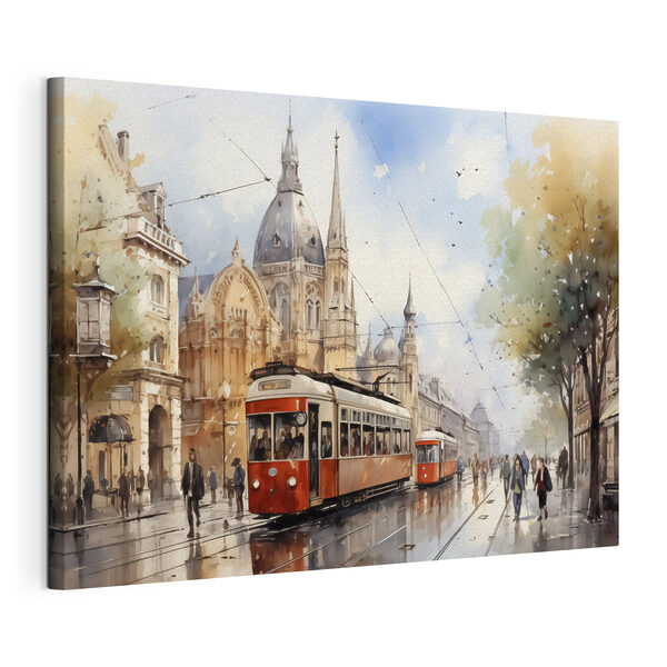 Canvas Schilderijen Trolley op straat (Artikelnummer: s40732) Canvas Schilderijen Canvas Schilderijen Trolley op straat (Artikelnummer: s40732)