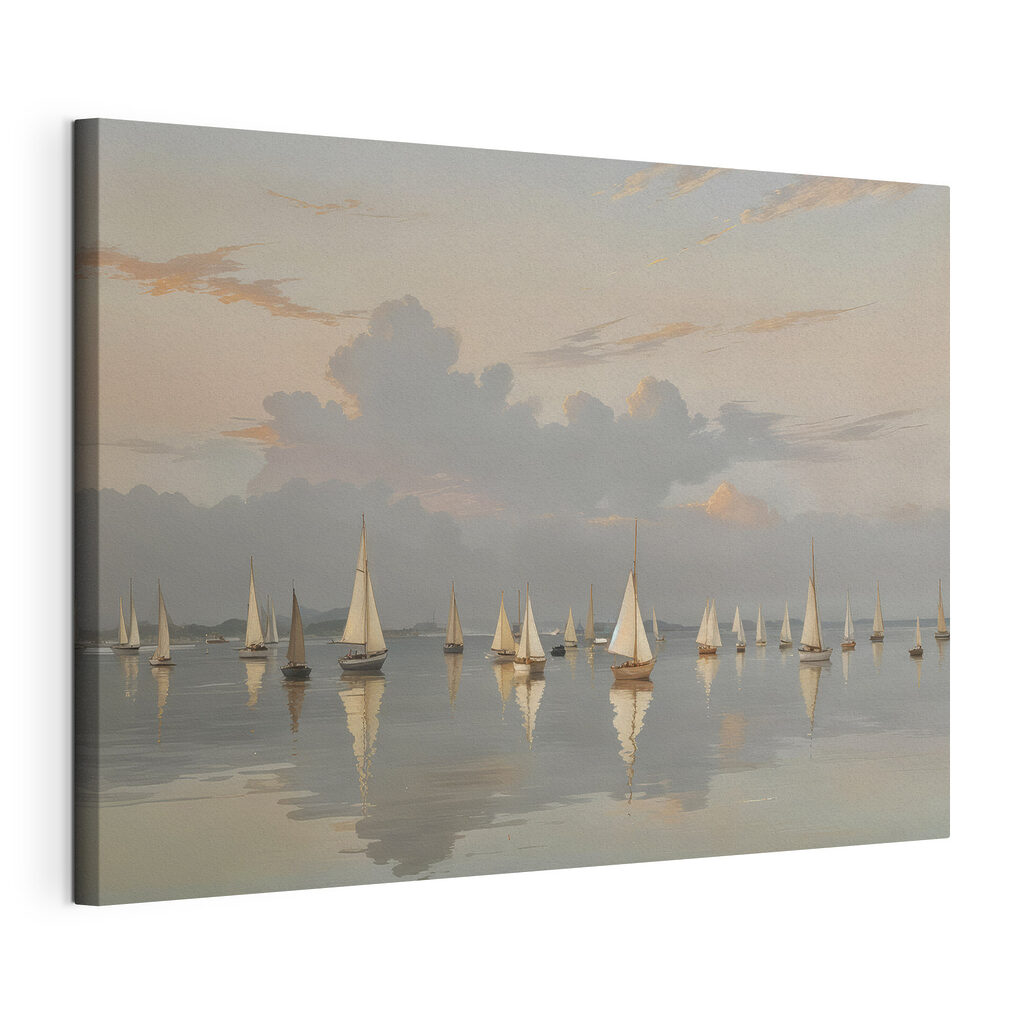 Group of sailboats on a body of water Group of sailboats on a body of water