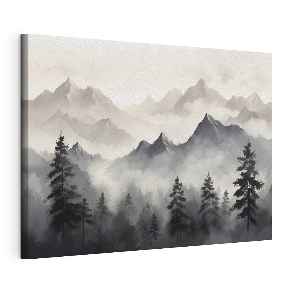 Landscape of mountains and trees
