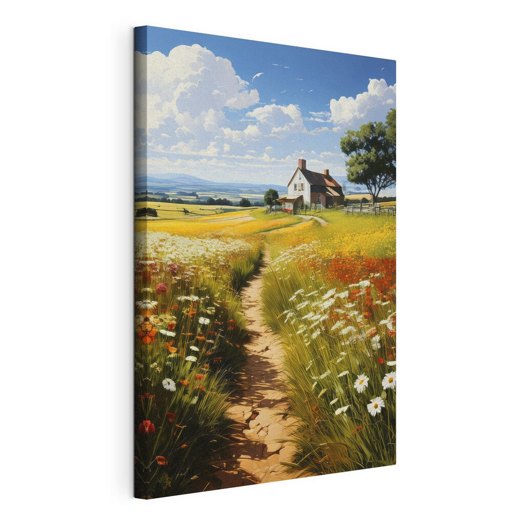 Path through a field of flowers