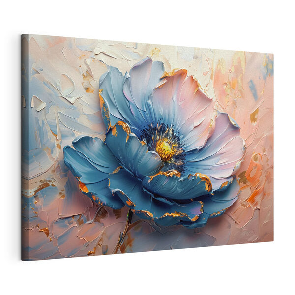 Canvas Schilderijen Blauwe bloemblaadjes sieren het canvas (Artikelnummer: s40991) Canvas Schilderijen Canvas Schilderijen Blauwe bloemblaadjes sieren het canvas (Artikelnummer: s40991)