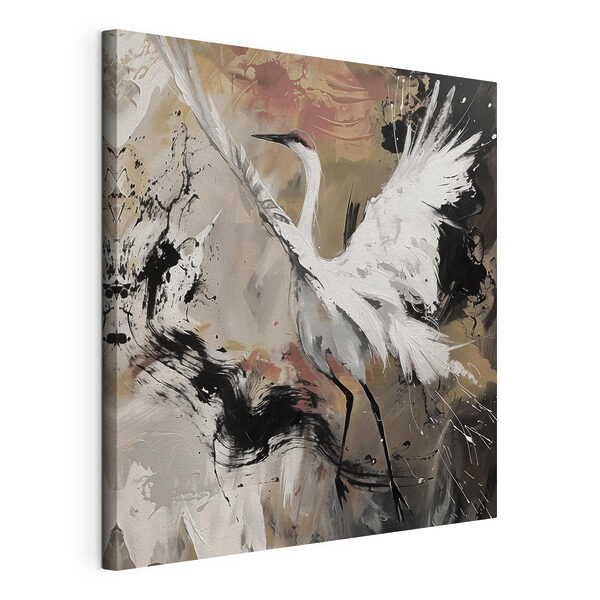 Canvas Schilderijen Canvas Schilderijen Schilderij van een witte kraanvogel (Artikelnummer: s41397)