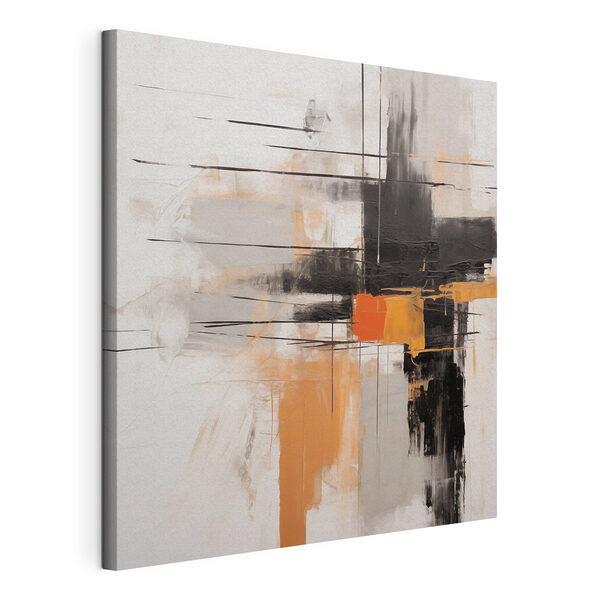 Canvas Schilderijen Schilderen met zwarte en oranje verf (Artikelnummer: s41598) Canvas Schilderijen Canvas Schilderijen Schilderen met zwarte en oranje verf (Artikelnummer: s41598)
