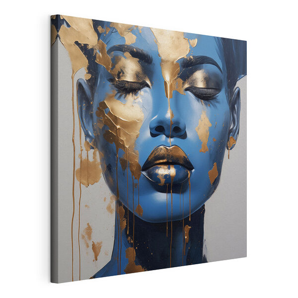 Canvas Schilderijen Canvas Schilderijen Opvallende fusie van blauw en metallic (Artikelnummer: s41607)