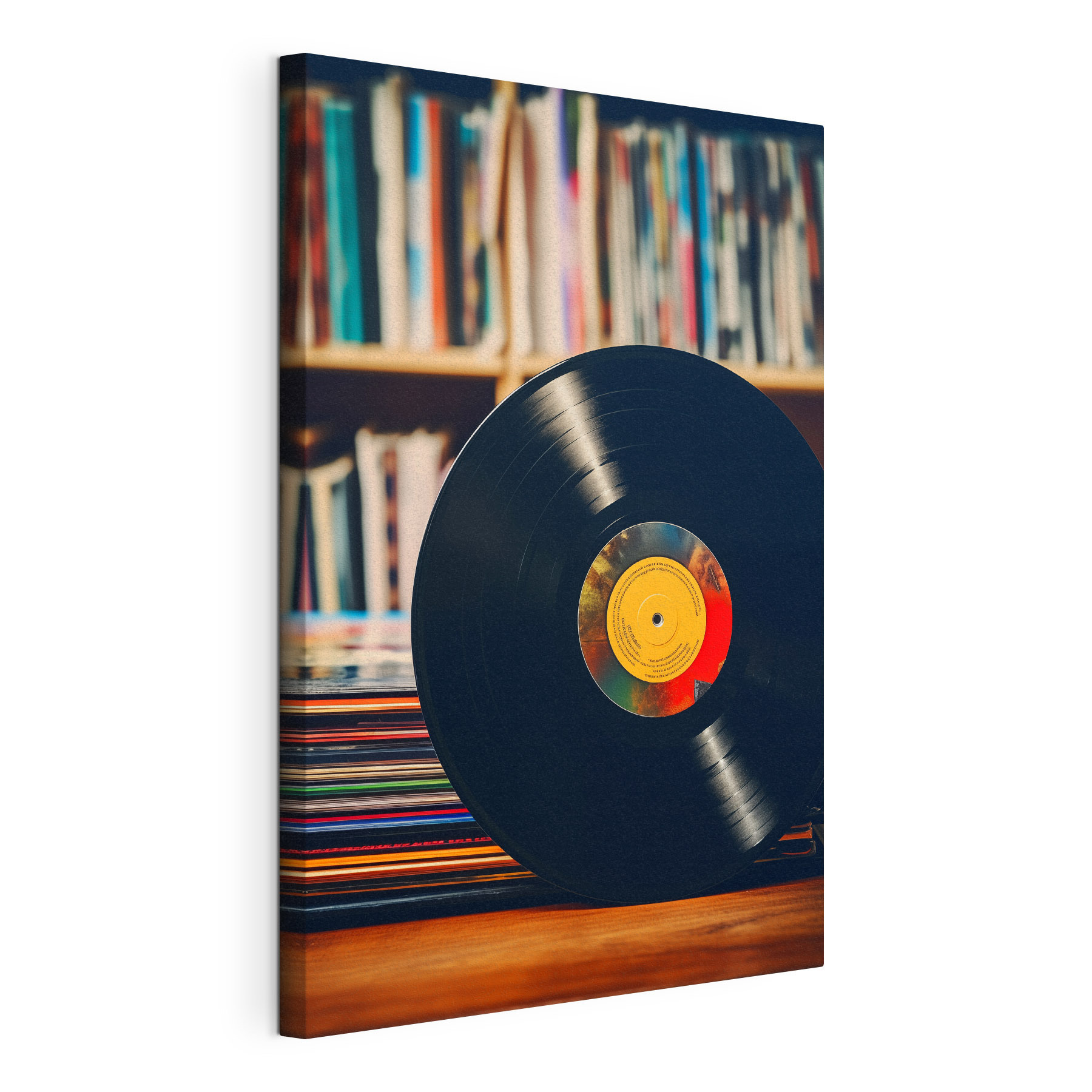 Record on a stack of records