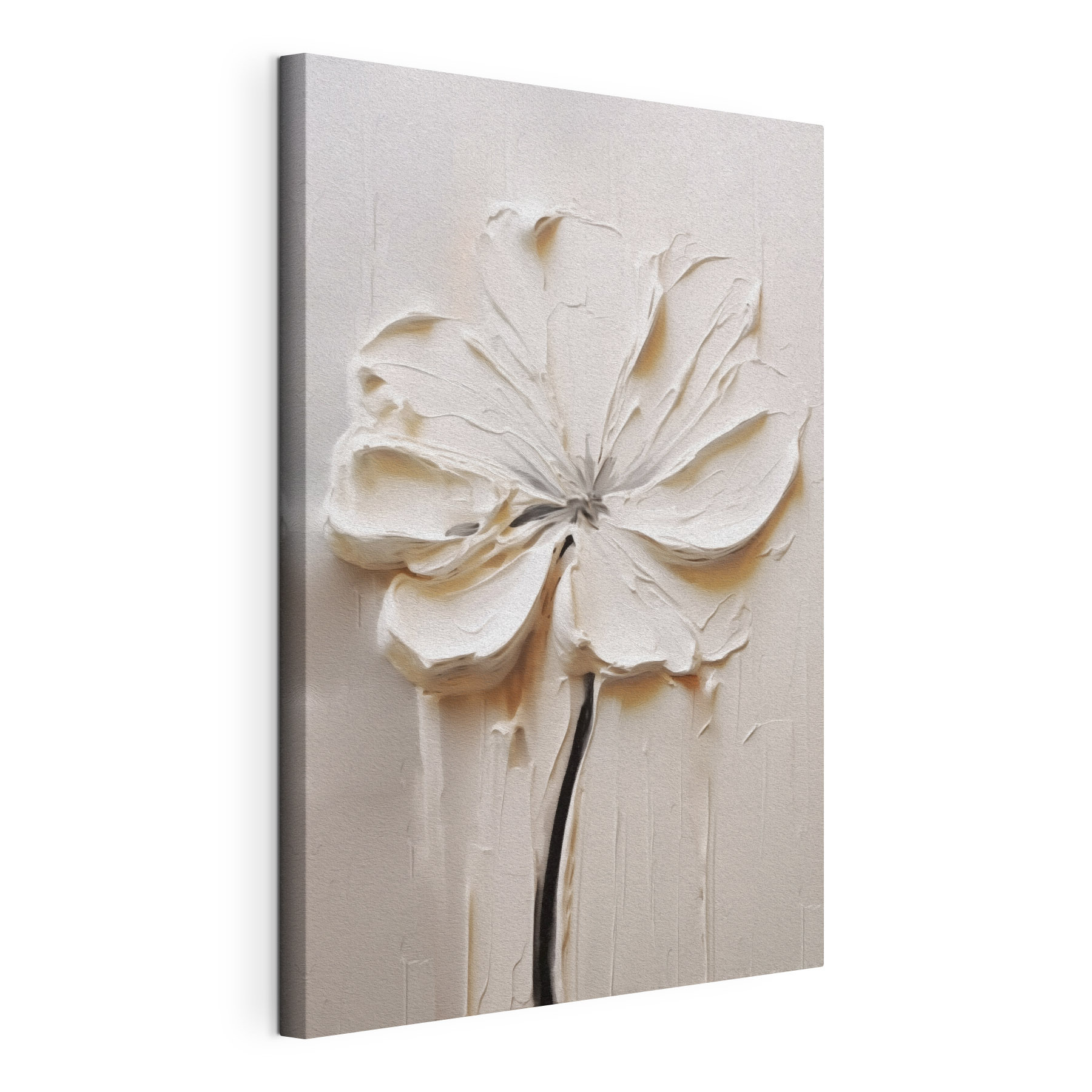 White flower carved into a white surface White flower carved into a white surface