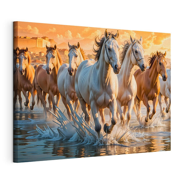 Canvas Schilderijen Groep paarden loopt door water (Artikelnummer: s41740) Canvas Schilderijen Canvas Schilderijen Groep paarden loopt door water (Artikelnummer: s41740)