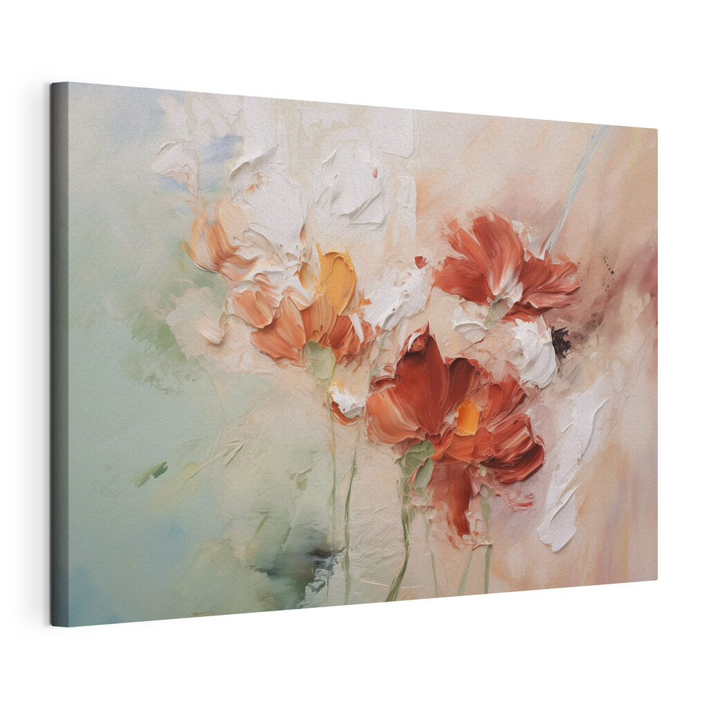 Painting of flowers on a canvas Painting of flowers on a canvas