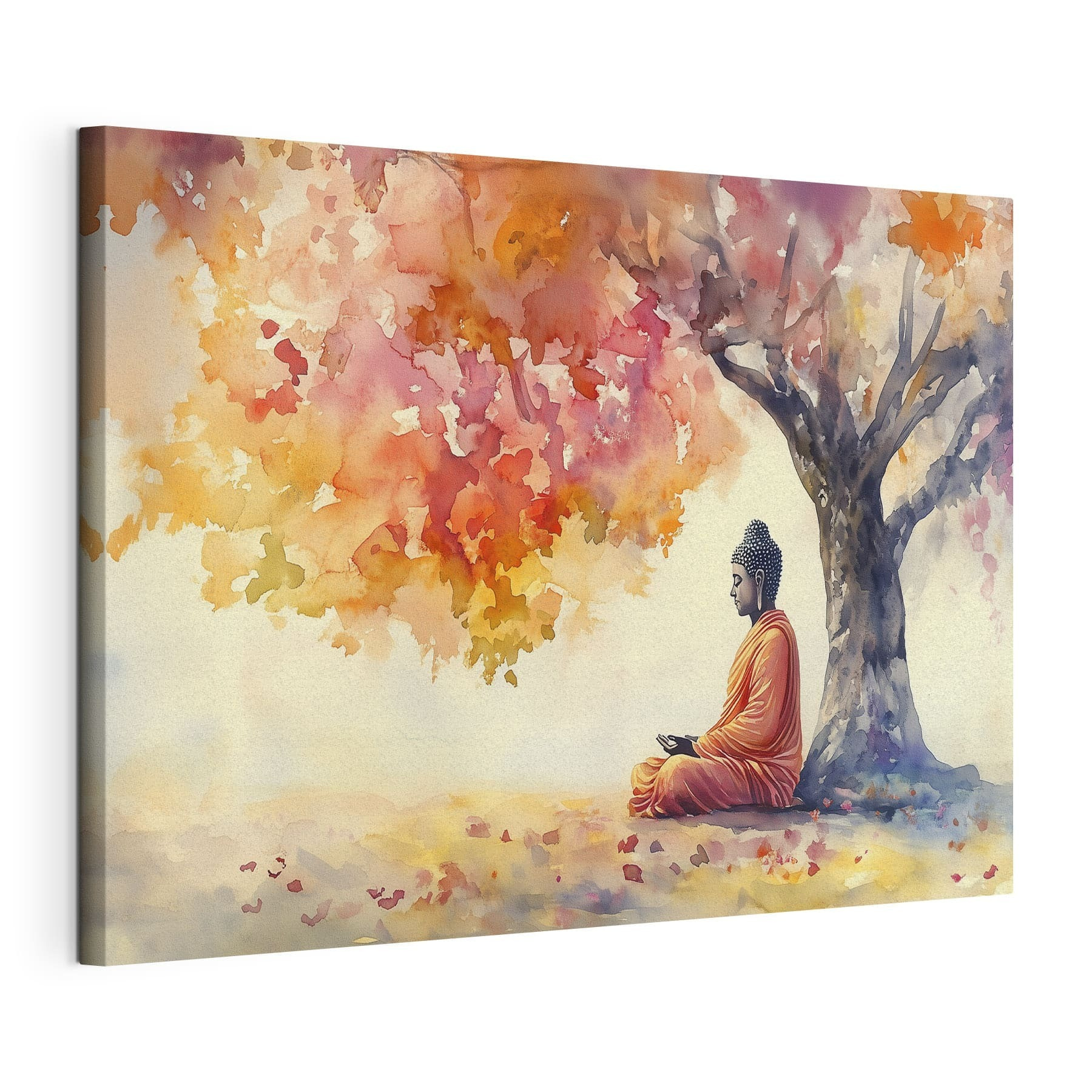 Watercolor painting of a person sitting under a tree