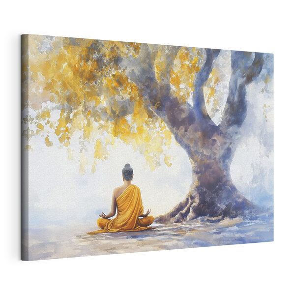 Canvas Schilderijen Schilderij van een mediterende persoon onder een boom (Artikelnummer: s41888) Canvas Schilderijen Canvas Schilderijen Schilderij van een mediterende persoon onder een boom (Artikelnummer: s41888)