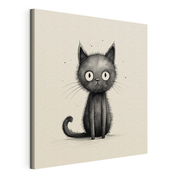 Canvas Schilderijen Zwarte kat met grote ogen (Artikelnummer: s42033) Canvas Schilderijen Canvas Schilderijen Zwarte kat met grote ogen (Artikelnummer: s42033)