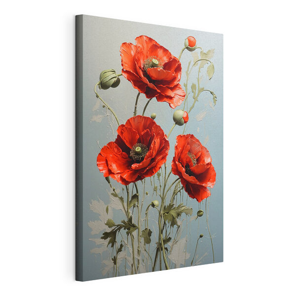 Canvas Schilderijen Canvas Schilderijen Levendige rode klaprozen in bloei (Artikelnummer: s41773)