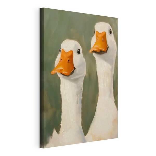 Canvas Schilderijen Schilderij van twee witte eenden (Artikelnummer: s42152) Canvas Schilderijen Canvas Schilderijen Schilderij van twee witte eenden (Artikelnummer: s42152)