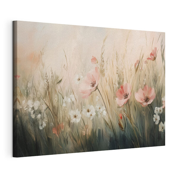 Canvas Schilderijen Canvas Schilderijen Schilderij van bloemen in een veld (Artikelnummer: s42209)