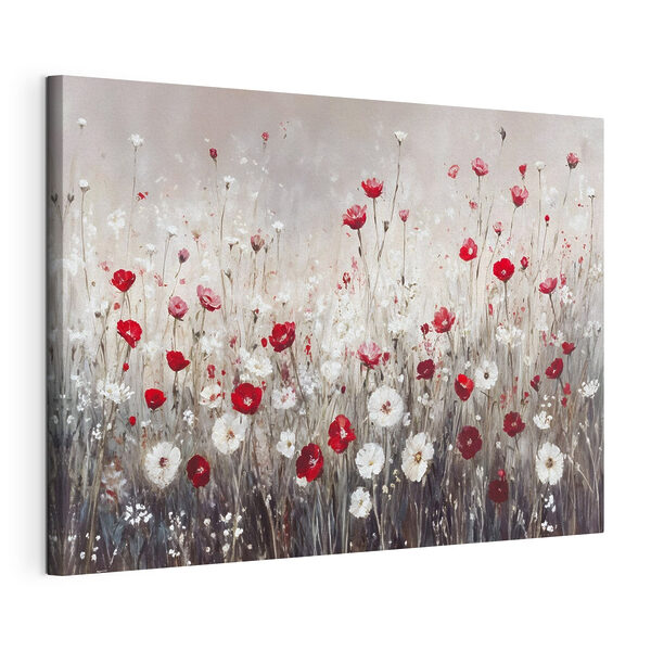 Canvas Schilderijen Canvas Schilderijen Schilderij van rode en witte bloemen (Artikelnummer: s42213)