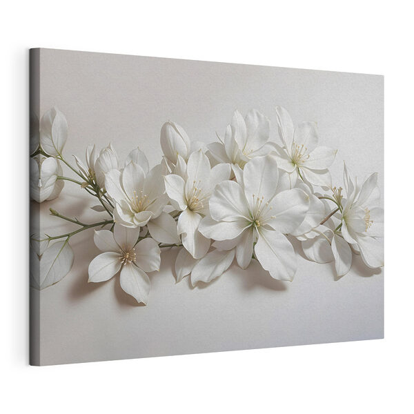 Groep witte bloemen Canvas Schilderijen Groep witte bloemen