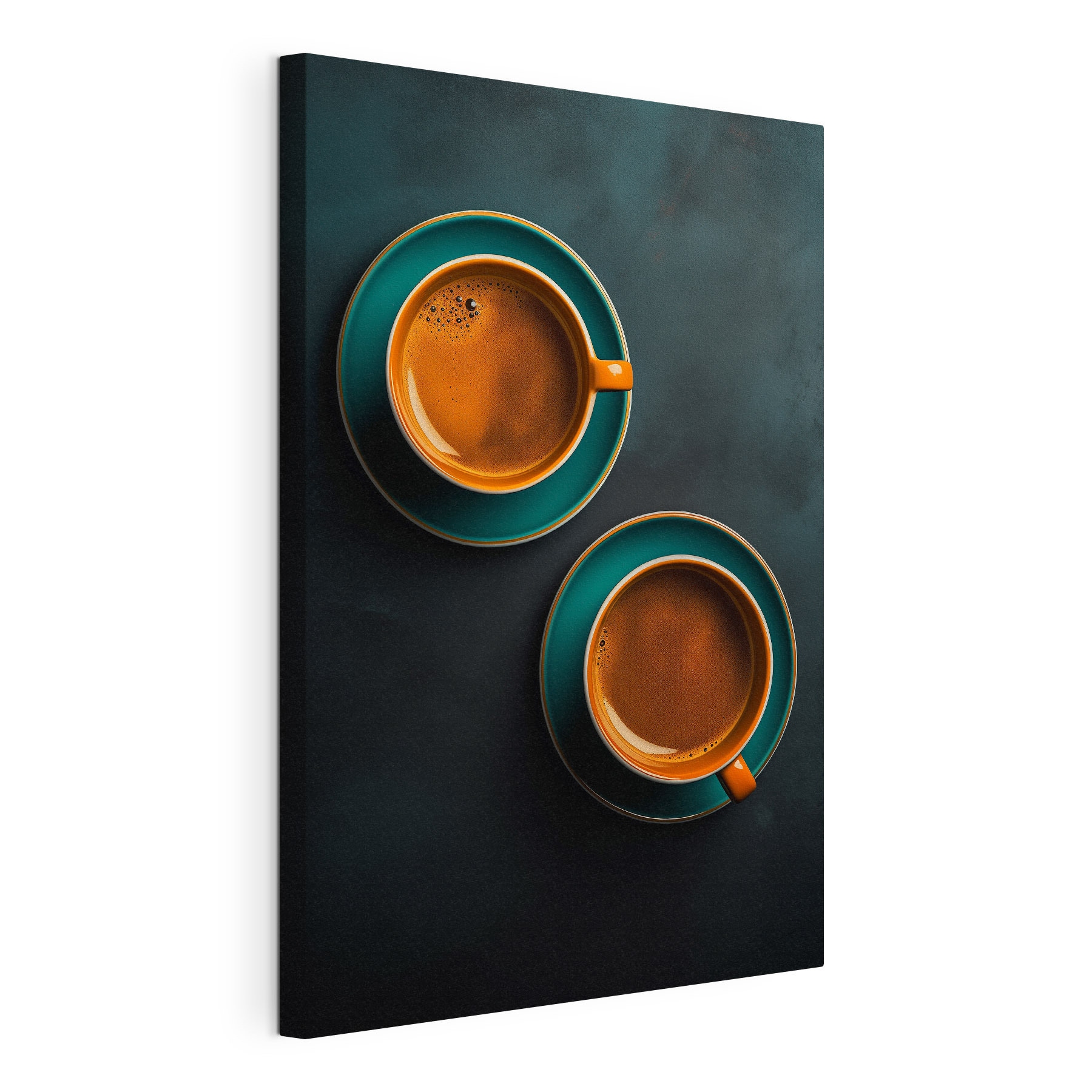 Two cups of coffee on saucers Two cups of coffee on saucers