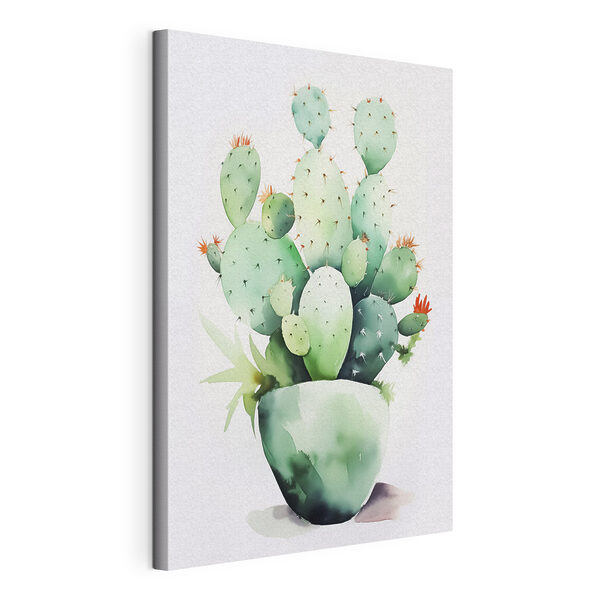 Canvas Schilderijen Aquarel van een cactus