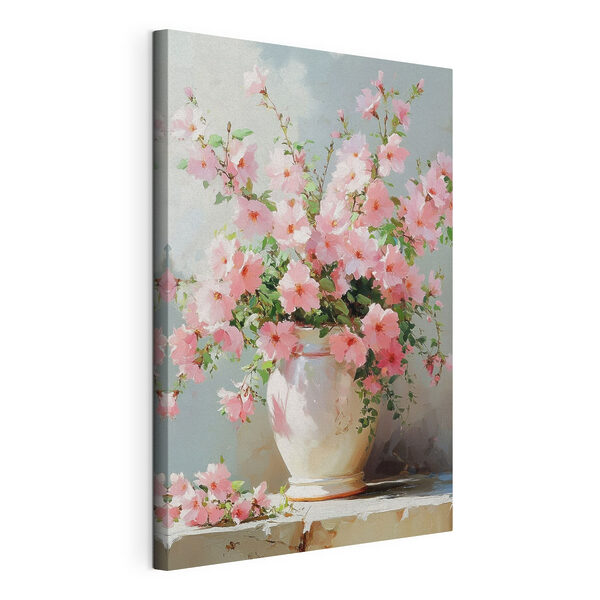 Canvas Schilderijen Vaas met roze bloemen (Artikelnummer: s42491) Canvas Schilderijen Canvas Schilderijen Vaas met roze bloemen (Artikelnummer: s42491)