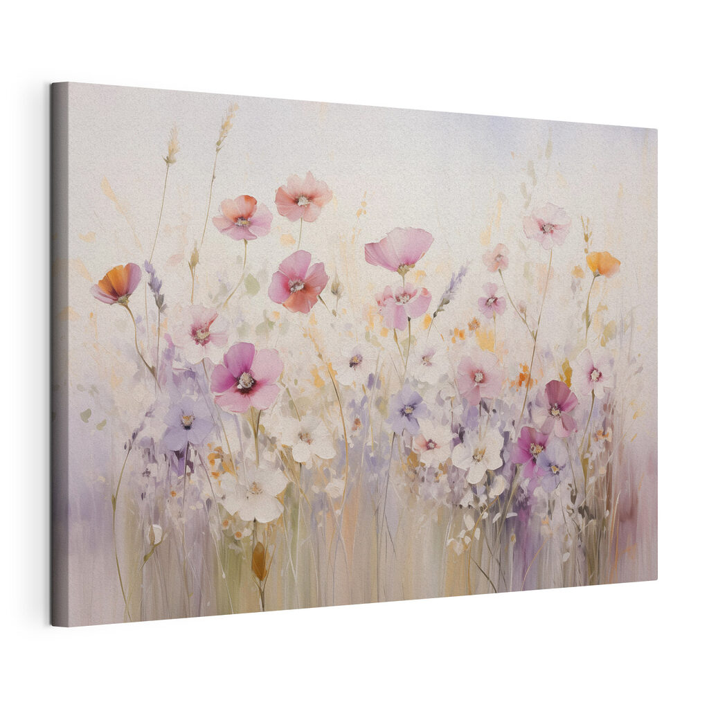 Painting of flowers in a field Painting of flowers in a field