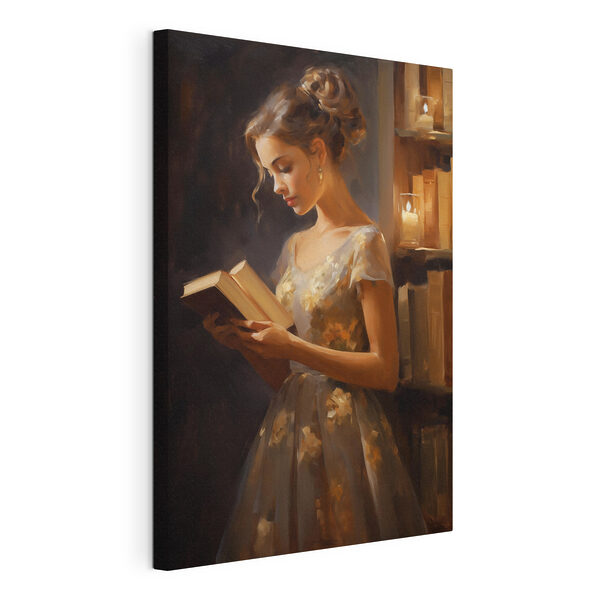 Canvas Schilderijen Canvas Schilderijen Vrouw leest een boek (Artikelnummer: s42570)