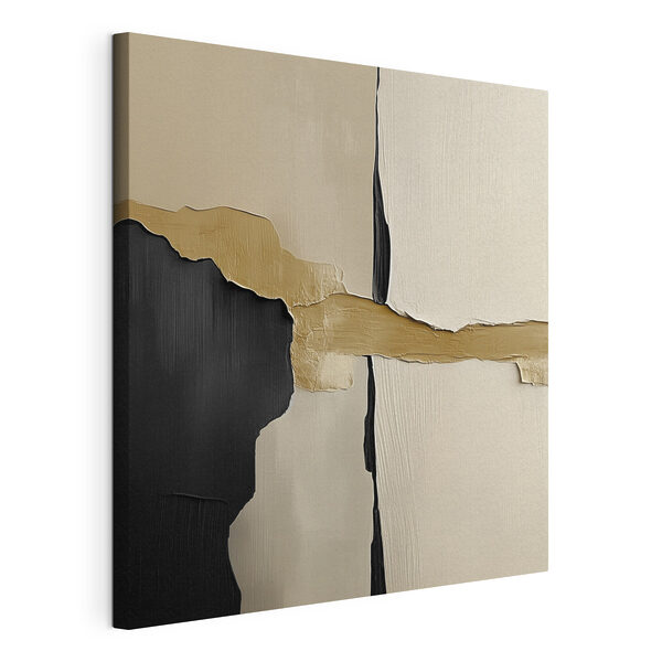 Canvas Schilderijen Zwart-witte muur met bruine strook (Artikelnummer: s42596) Canvas Schilderijen Canvas Schilderijen Zwart-witte muur met bruine strook (Artikelnummer: s42596)